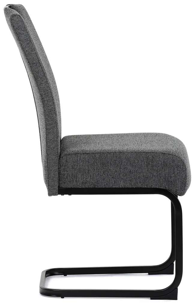 Autronic - Židle jídelní, taštičkové pružiny v sedáku, šedá látka, černý kov - DCL-E2008 GREY2