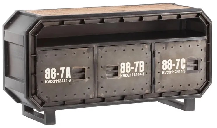 furniture-nabytek.cz - TV stolík Barkley kovový, sivá farba – 160×48×80 cm
