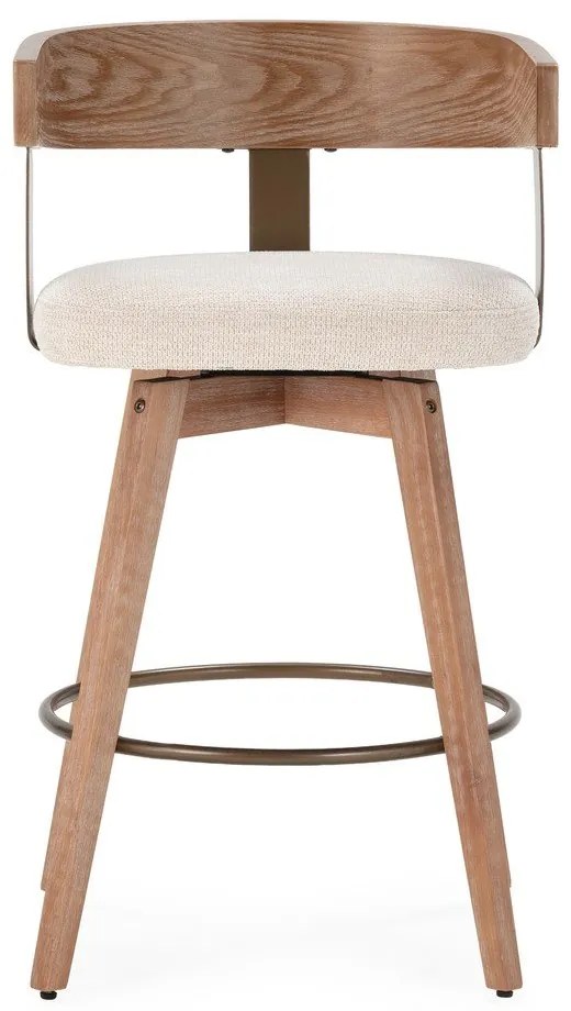 Krémovobiele/v prírodnej farbe čalúnené barové stoličky v súprave s podrúčkami 2 ks Ilia – MOME