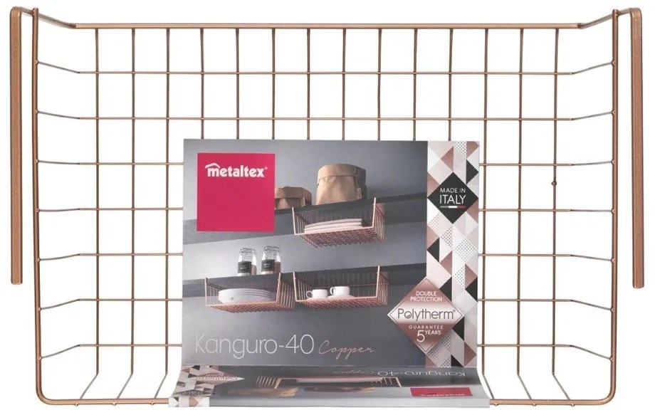 Závesná priehradka Metaltex v medenej farbe, dĺžka 40 cm