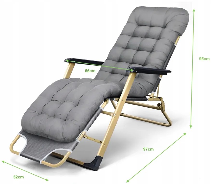 Záhradné lehátko so sivým rámom a vankúšom sivá