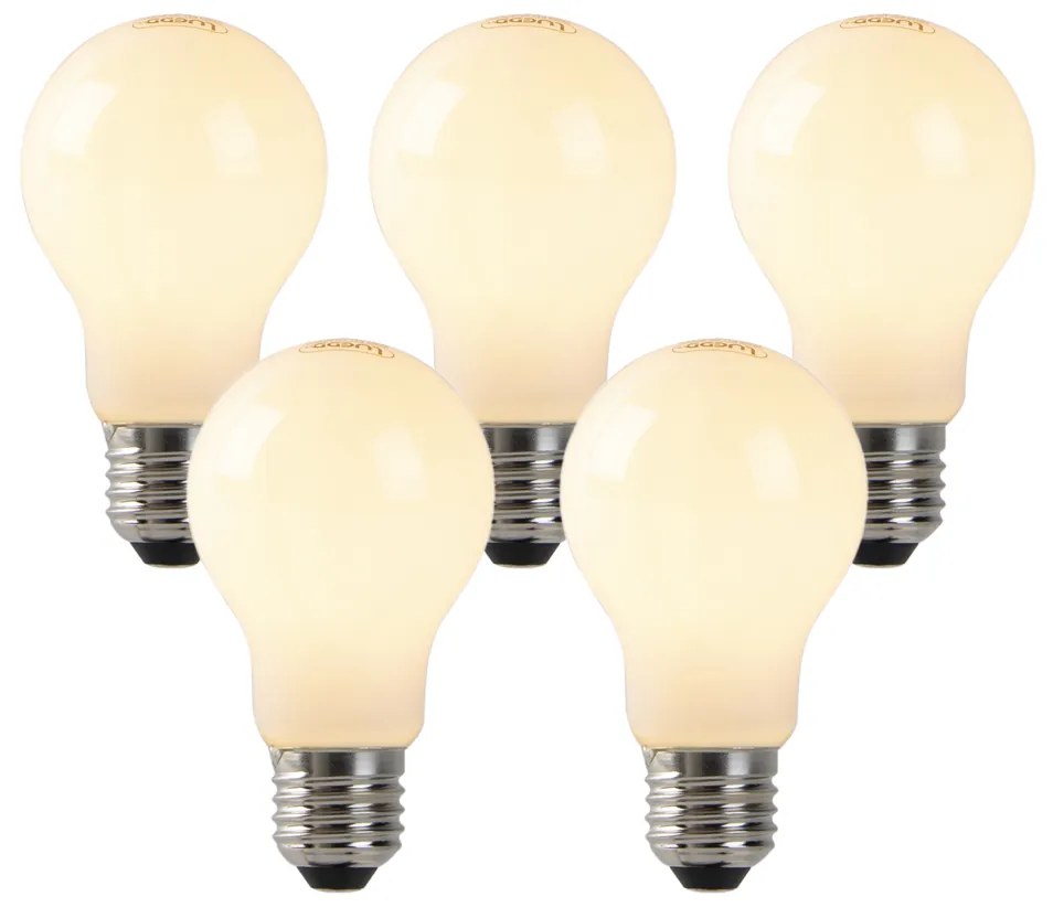 Sada 5 stmievateľných LED žiaroviek s opálovým sklom E27 4W 320lm 2200K