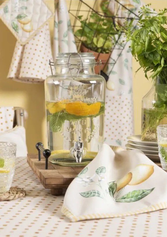 Bavlnená kuchynská zástera s citróny Lemons & Leafs - 70 * 85 cm