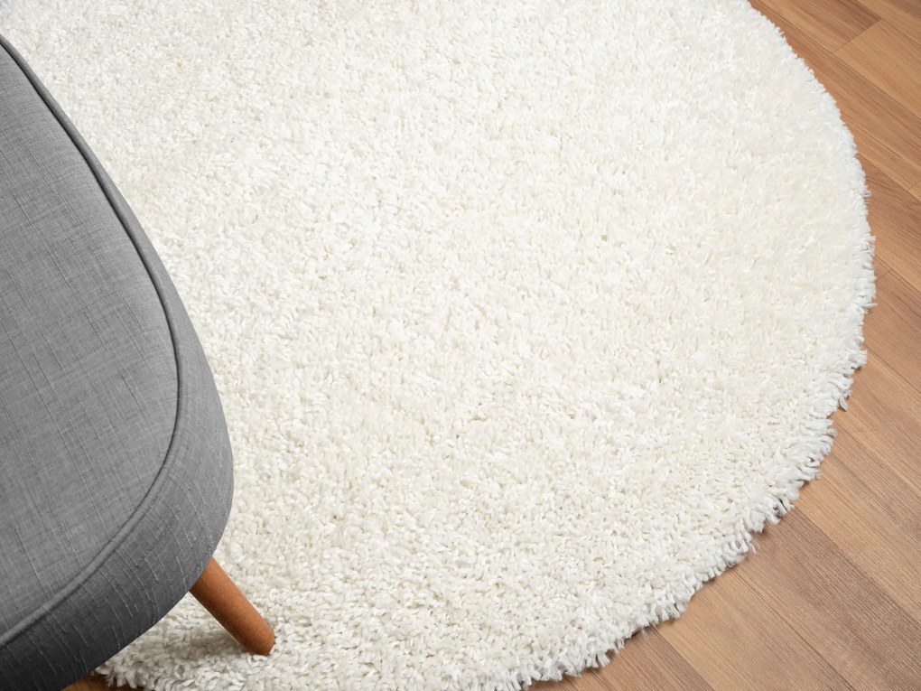 My Flair, Kusový koberec My Shaggy creme kruh, 120x120 (priemer) kruh, biela, chodba / predsieň
