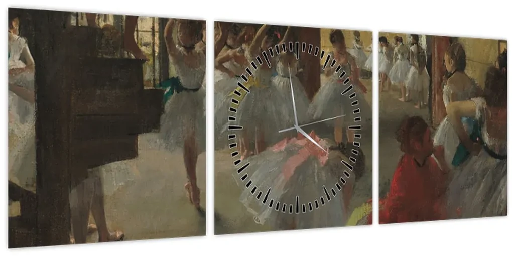 Obraz - Edgar Degas, The Dance Class, reprodukcia (s hodinami) (90x30 cm)
