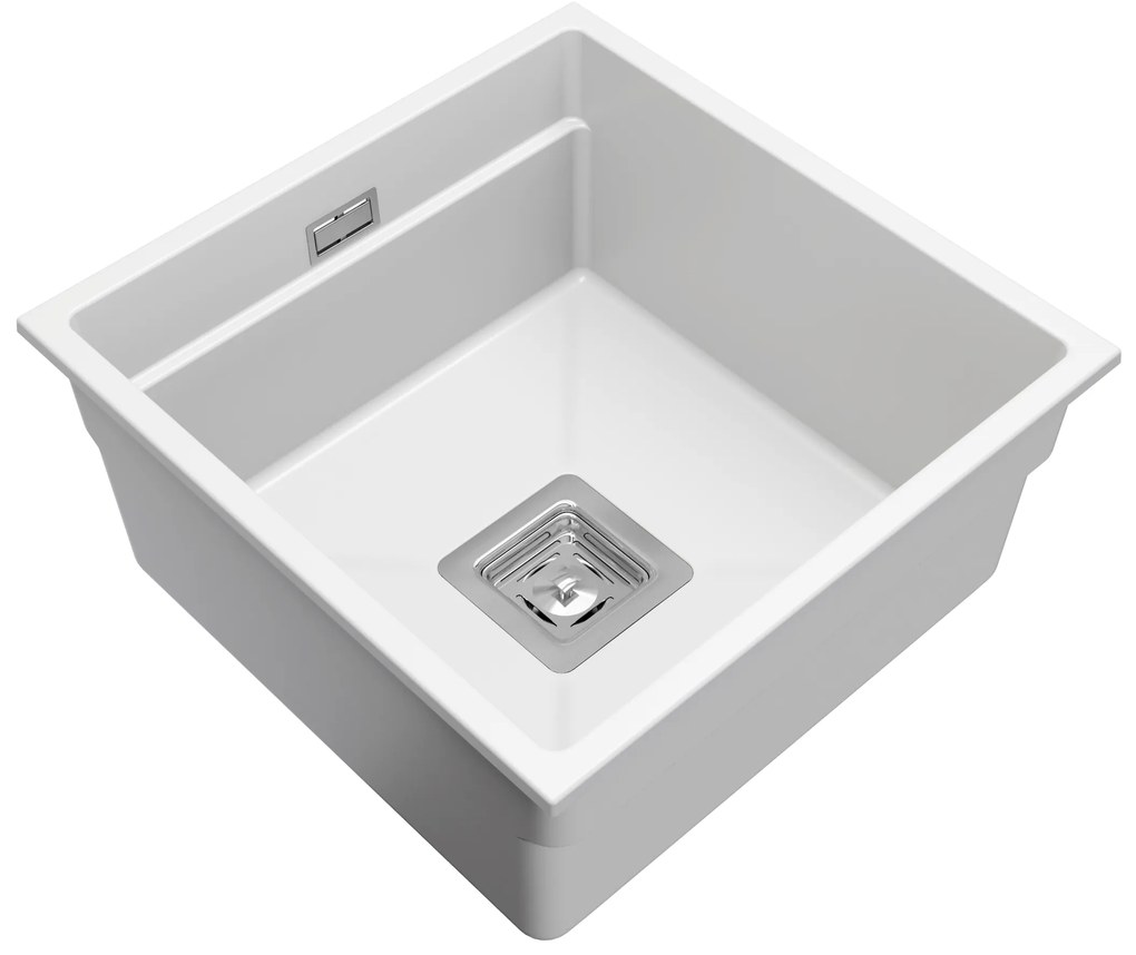Gamma Decor 4445, 1-komorový granitový drez 440x450x215 mm, biela, GMA-ZLE000133