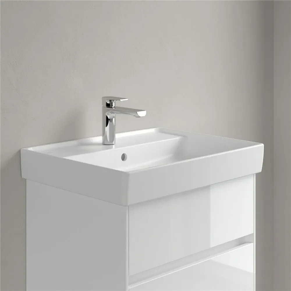VILLEROY & BOCH Collaro závesné umývadlo s otvorom, s prepadom, 600 x 470 mm, Stone White, s povrchom CeramicPlus, 4A3360RW