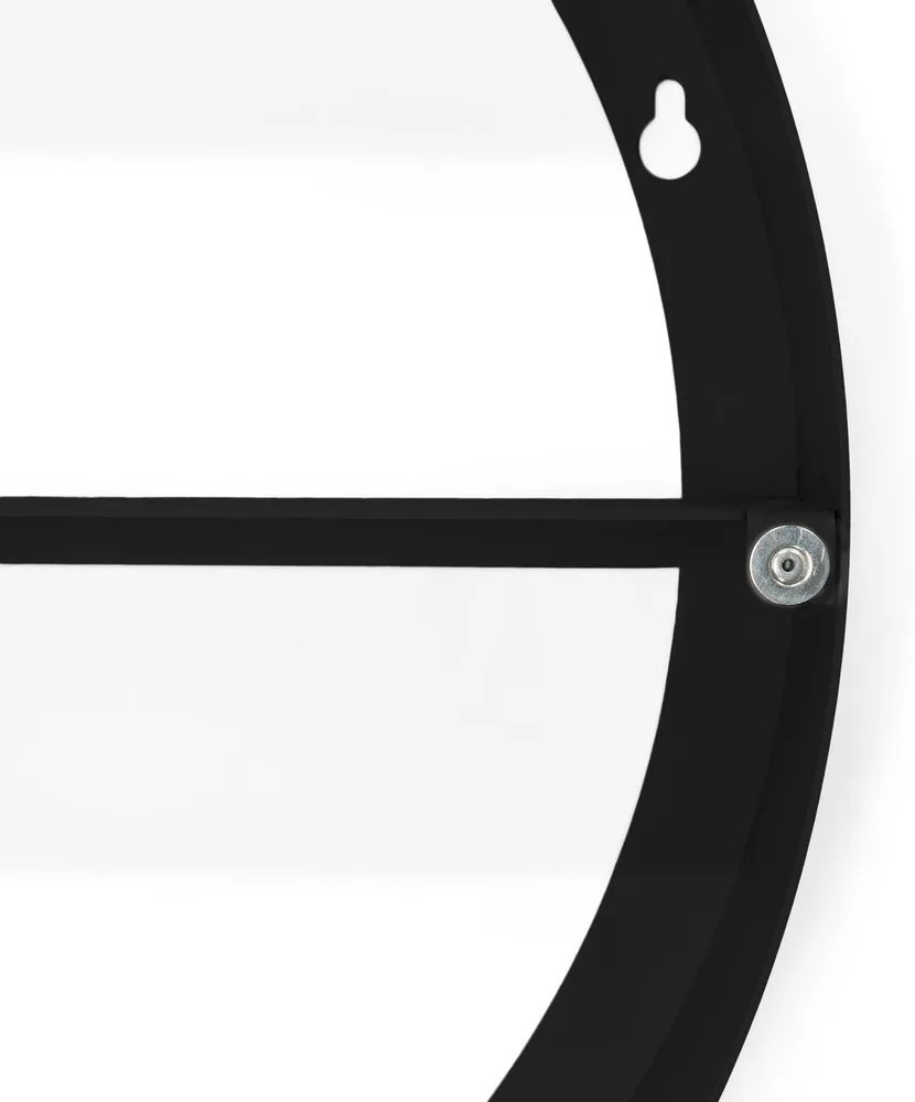 Čierna kovová závesná/so zrkadlom kúpeľňová skrinka 55x55 cm Sonnet – Spinder Design