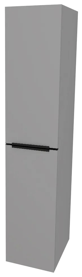 Mereo, Mereo Mailo, kúpeľňová skrinka vysoká 170 cm, čierne madlo, Multidecor, Šedá supermat, MER-CN594LPBSEDA