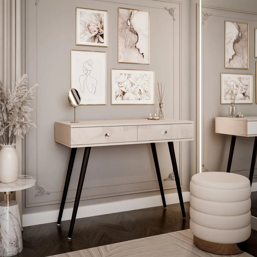 KONZOLA KATHLEEN KAŠMÍR LESKLÝ NA ČIERNÝCH NOŽIČKÁCH