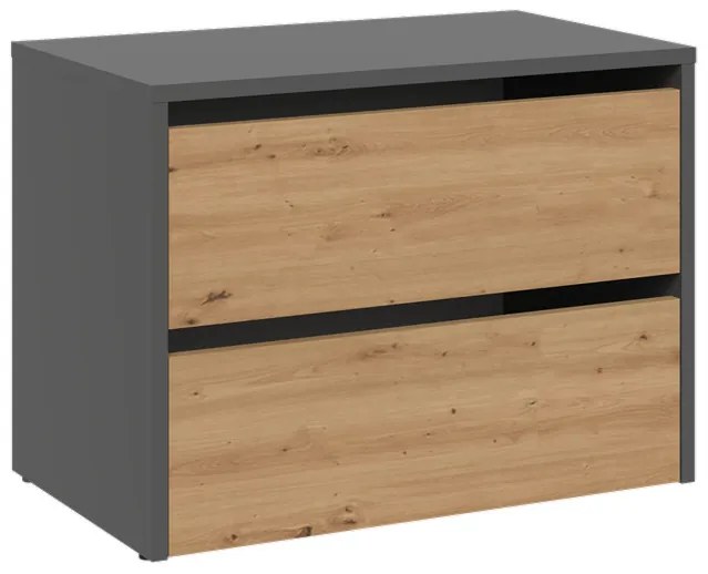 Botník (skrinka na topánky) Metido 1 (antracit + dub artisan). Akcia -19%. Vlastná spoľahlivá doprava až k Vám domov. 1132580