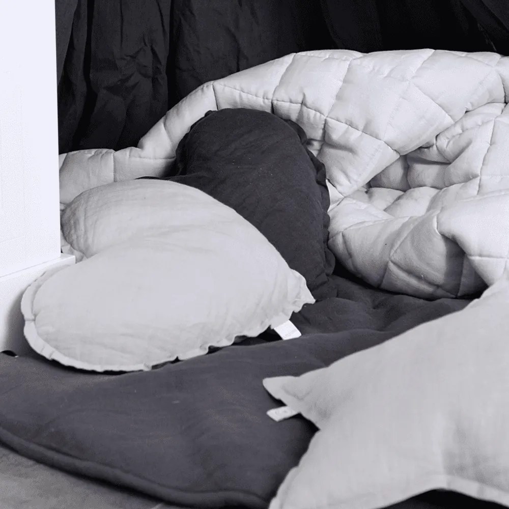 Detská ľanová podložka na hranie grafitová