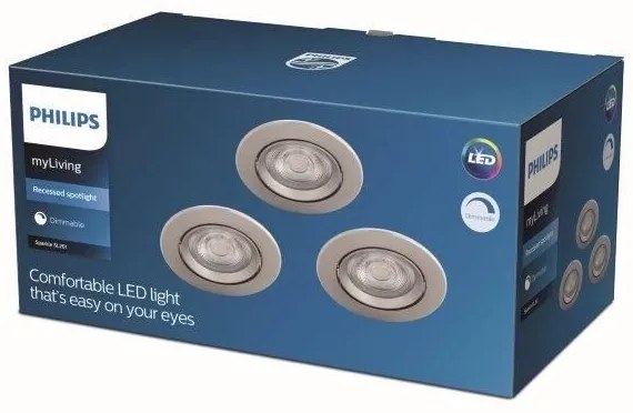 Philips - SADA 3x LED Stmievateľné podhľadové svietidlo DIVE LED/5W/230V 2700K