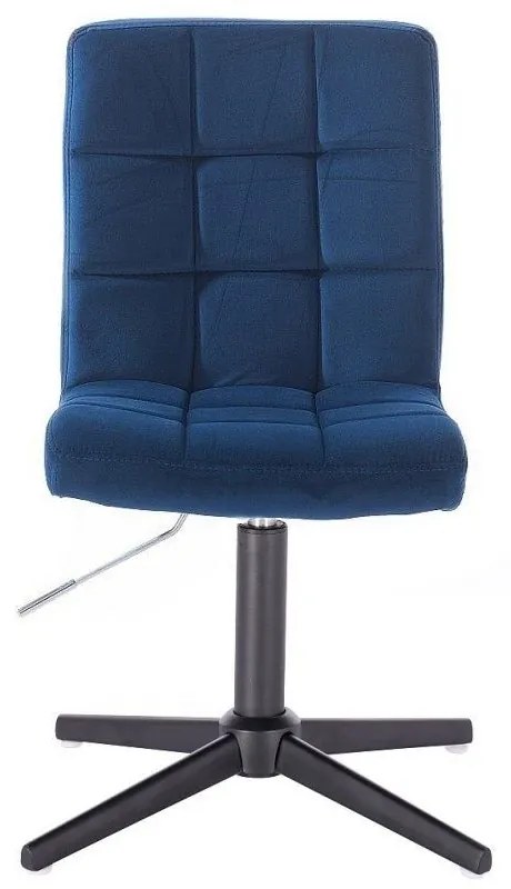 LuxuryForm DESIGN Stolička TOLEDO VELUR na čiernom kríži - modrá