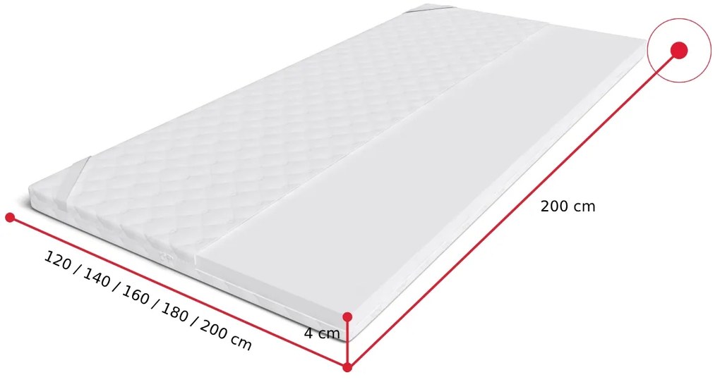 Penový topper SNUG T25, 140x200 cm