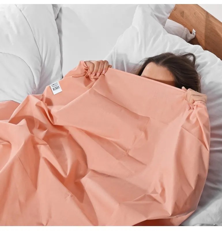 Plachta posteľná lososová pevná EMI, Pevná plachta 140x220