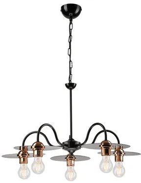 Industriálne závesné svietidlo ALICE 5 čierne