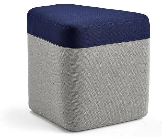 Taburet POINT, svetlošedá/tmavomodrá