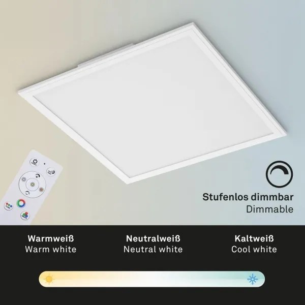 Briloner 7152-016-LED RGB Stm. prisadený panel COLOUR LED/24W/230V 3000-6500K+DO