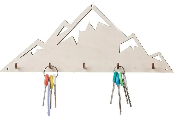 ČistéDrevo Drevený vešiak na kľúče - hory