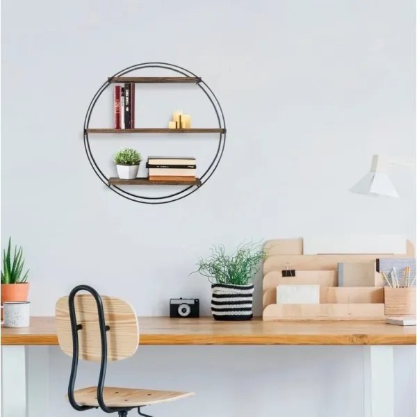 Nástenná polica TULIPA 60x15 cm smrek/čierna