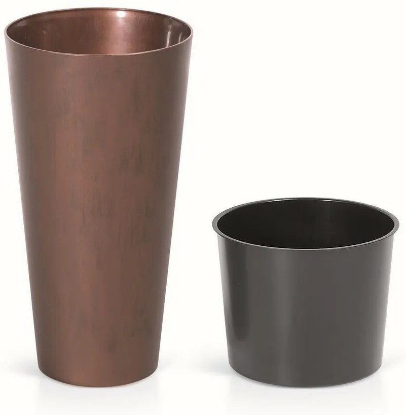 Kvetináč TUBUS SLIM CORTEN s vložkou 30 cm ,patinovaná oceľ