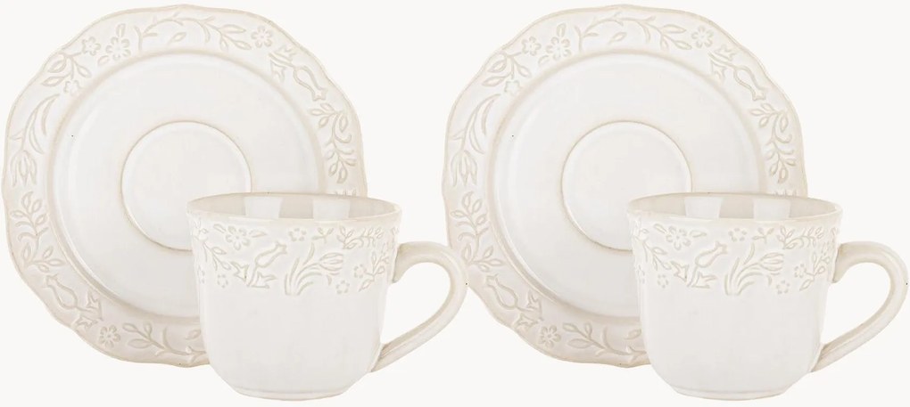 Porcelánové šálky na espresso's podšálkami Art-Pol, 4 ks