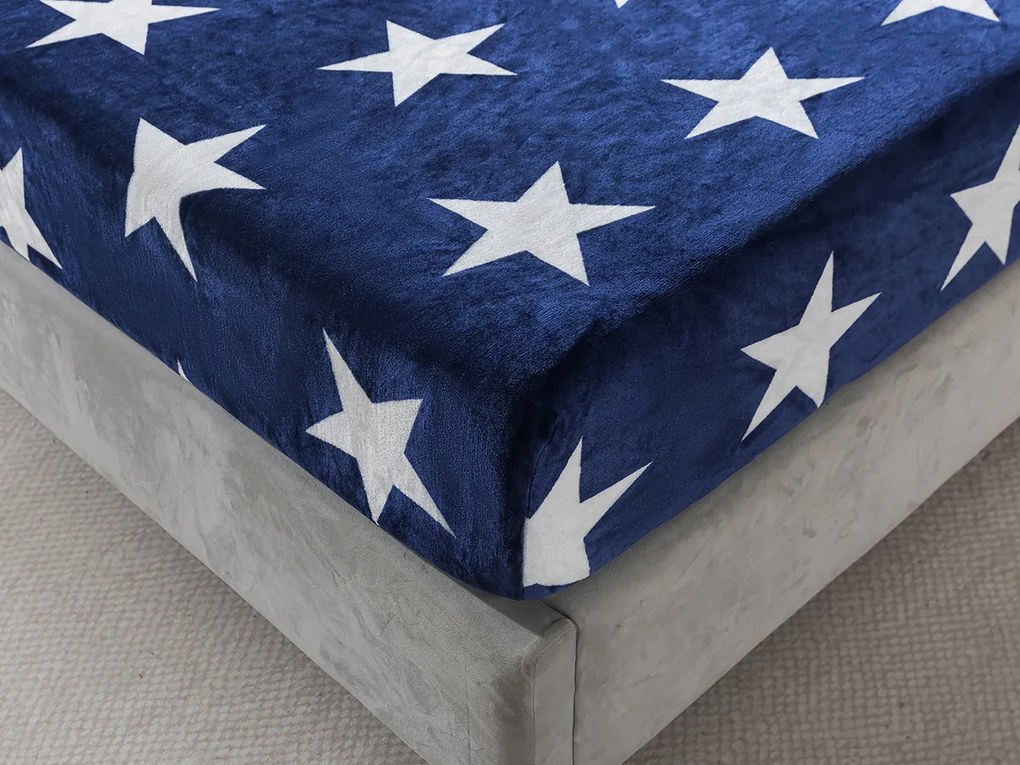 XPOSE® Mikroplyšová  plachta LÝDIE  Exclusive - modrá 180x200 cm