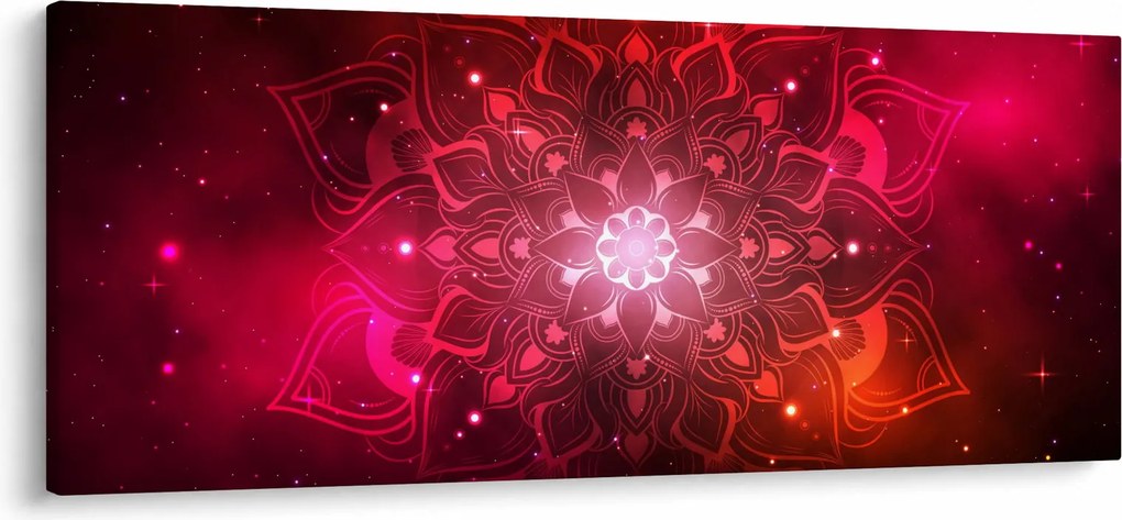 Obraz červené abstrakcie (120x50 cm)