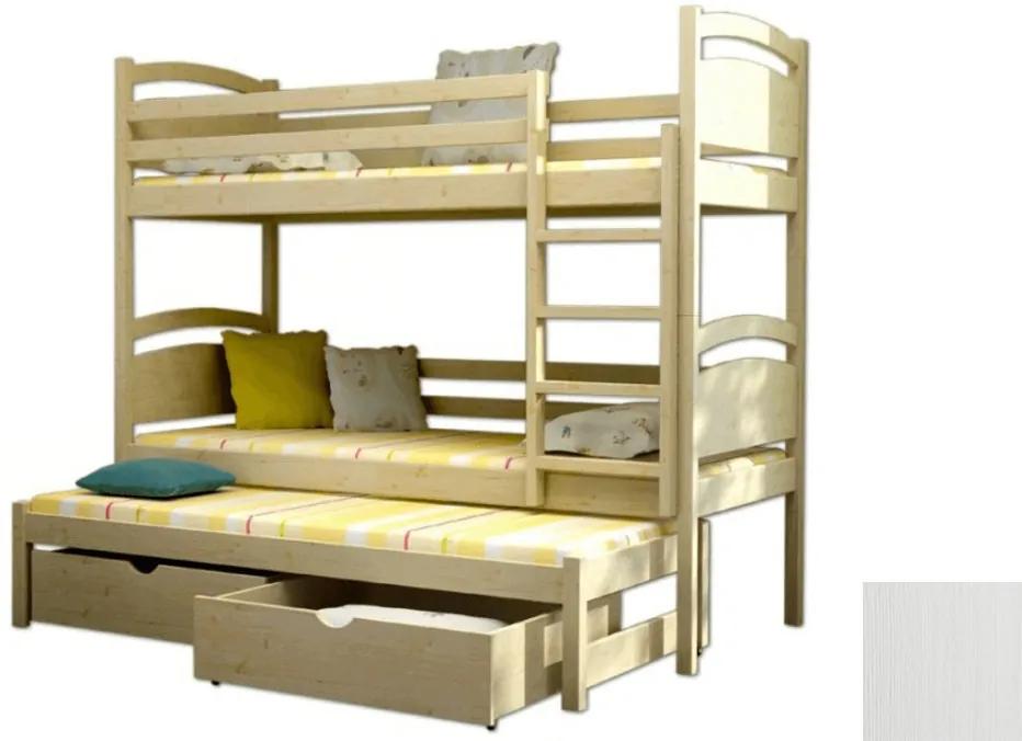 FA Poschodová posteľ s prístelkou Petra 2 180x80 Farba: Biela, Variant bariéra: Bez bariéry