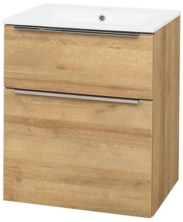 Mereo Mereo, Mailo, kúpeľňová skrinka s keramickým umývadlom 61 cm, chrómové madlo, MER-CN520