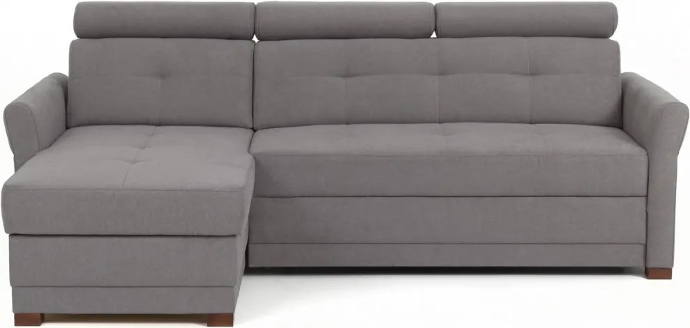 Rohová sedacia súprava Harris, ocelovo šedá látka, ľavý roh