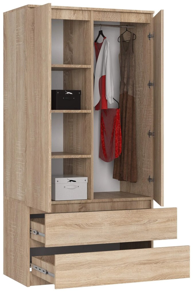 Šatníková skriňa Star 90 cm dub sonoma