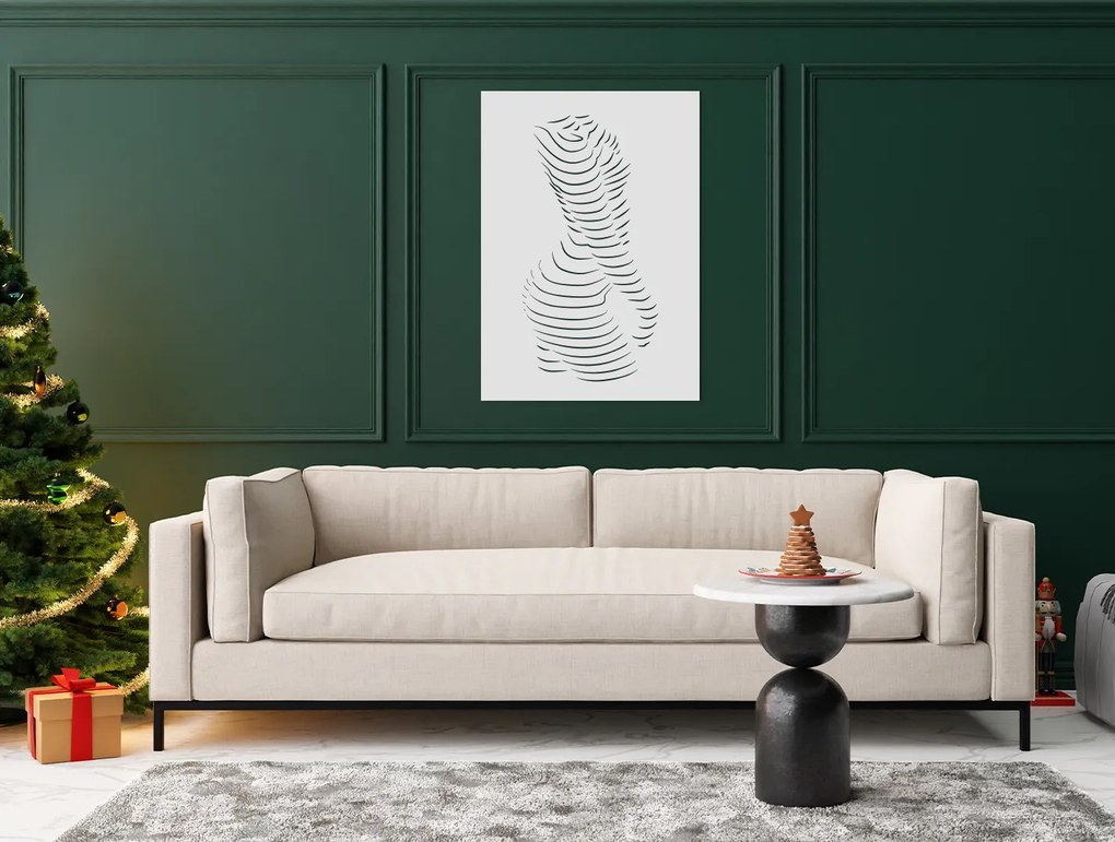 drevko Drevený abstraktný obraz Ženské krivky Rozmer obrazu: 44,5 x 31,5 cm, Farba dekorácie: Čierna