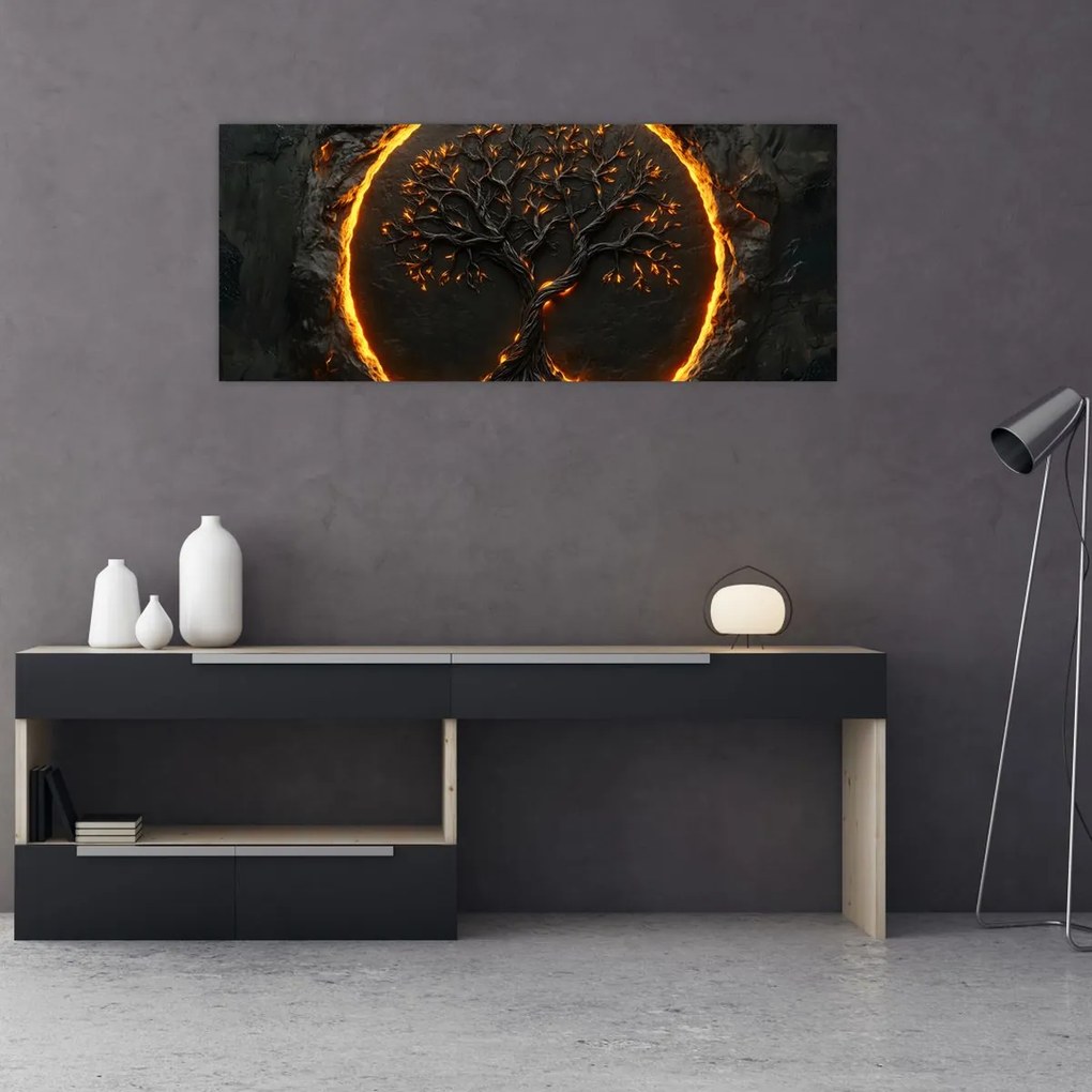 Obraz – Strom života v láve II. (120x50 cm)