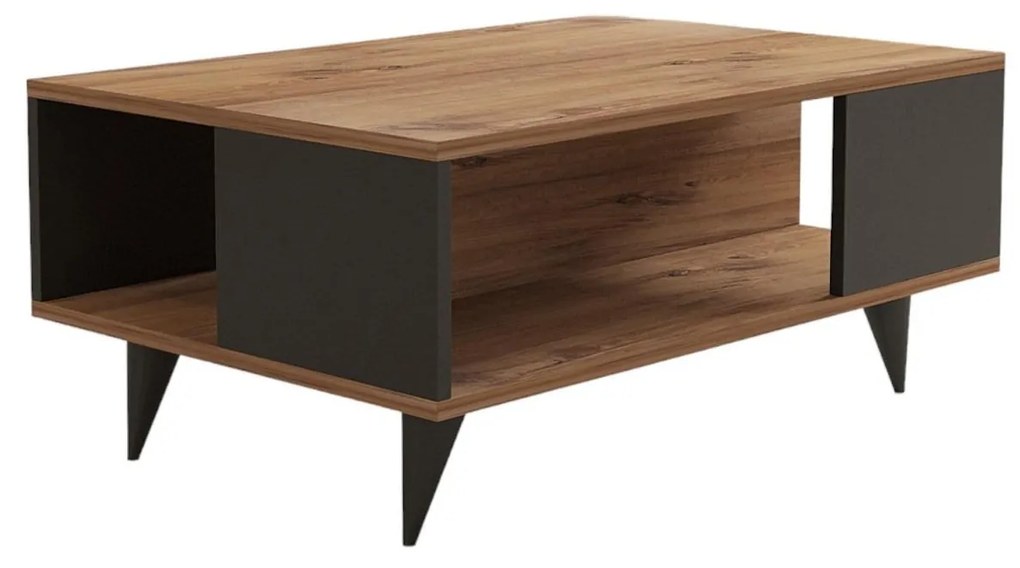 Konferenčný stolík Yan (orech + čierna). Akcia -7%. Vlastná spoľahlivá doprava až k Vám domov. 1089464