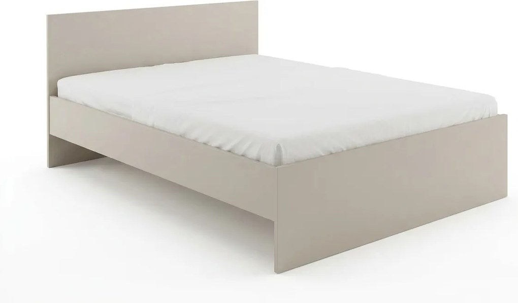 Posteľ ELISA 140 x 200 cm, kašmírovo béžová Rošt: S latkovým roštom, Matrac: Matrac DELUXE 10 cm