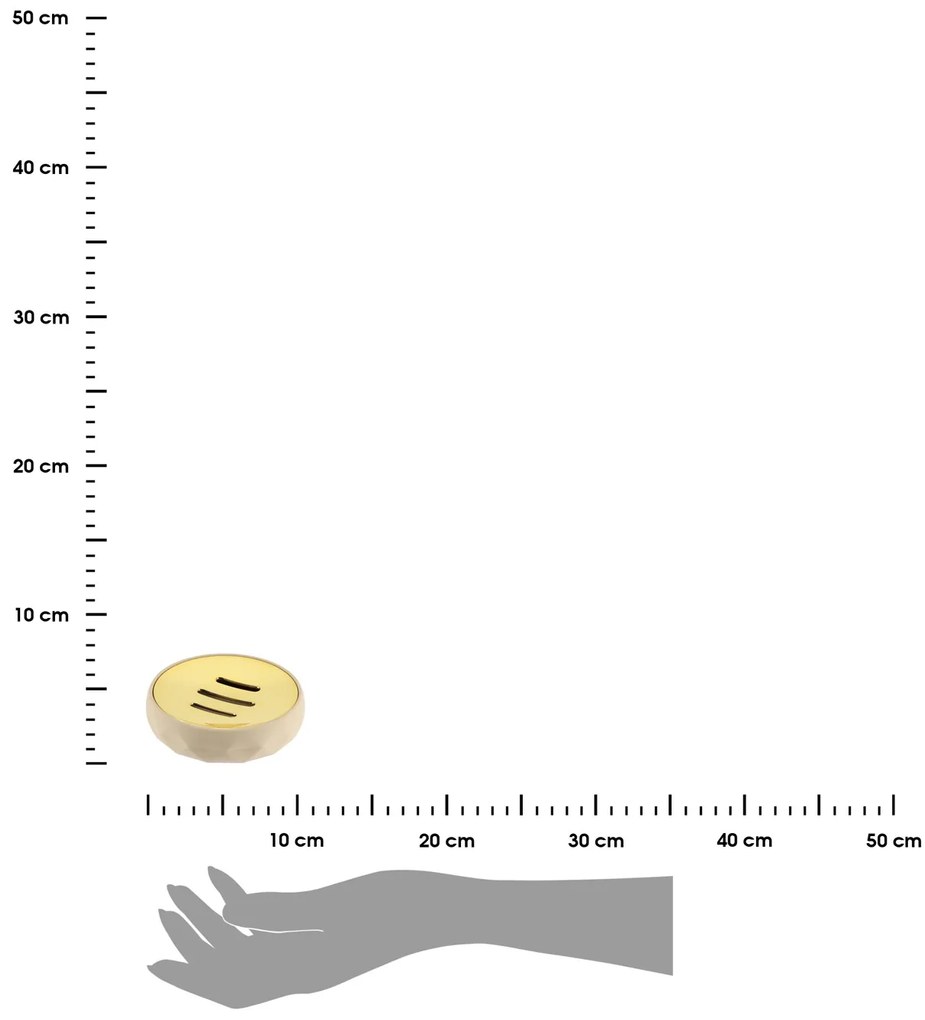 Miska na mydlo Lorantos, béžová/so zlatými prvkami