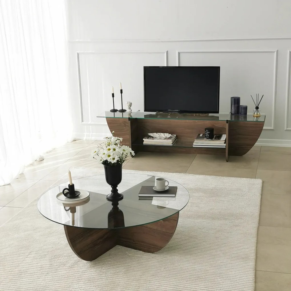 TV stolík Lily Walnut