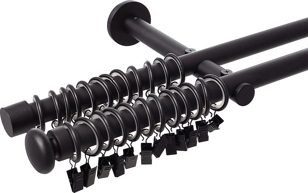 Dvojitá garniža Modern black matt 240 cm