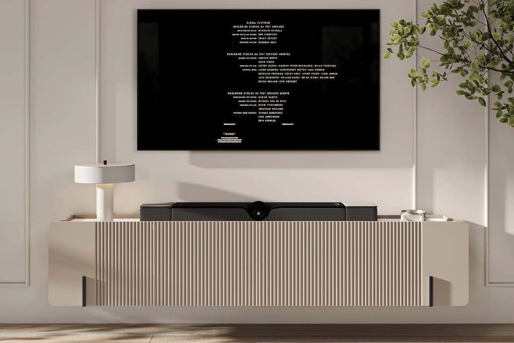 Závesná TV skrinka Malmi 200 cm – kašmír / crema bianca / čierna