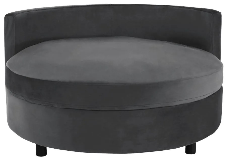 Okrúhle kreslo, Velvet látka sivá, SALOTO