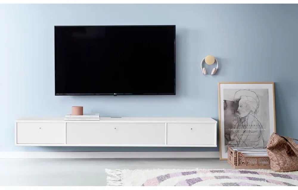 Biely TV stolík 176x22 cm Mistral – Hammel Furniture