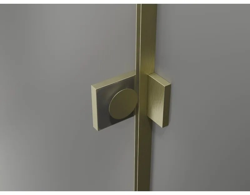 Mexen Lunar-B L, 1-krídlový sprchový kút, ľavý, 90 x 80 cm, 8mm číre sklo, zlatý matný profil, 832L-090-080-55-00-L