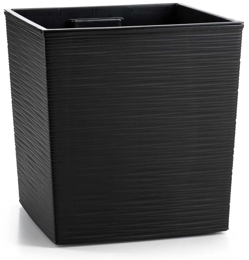 PLASTOVÝ KVETINÁČ FLORE RIFLO 30X30 CM ČIERNA