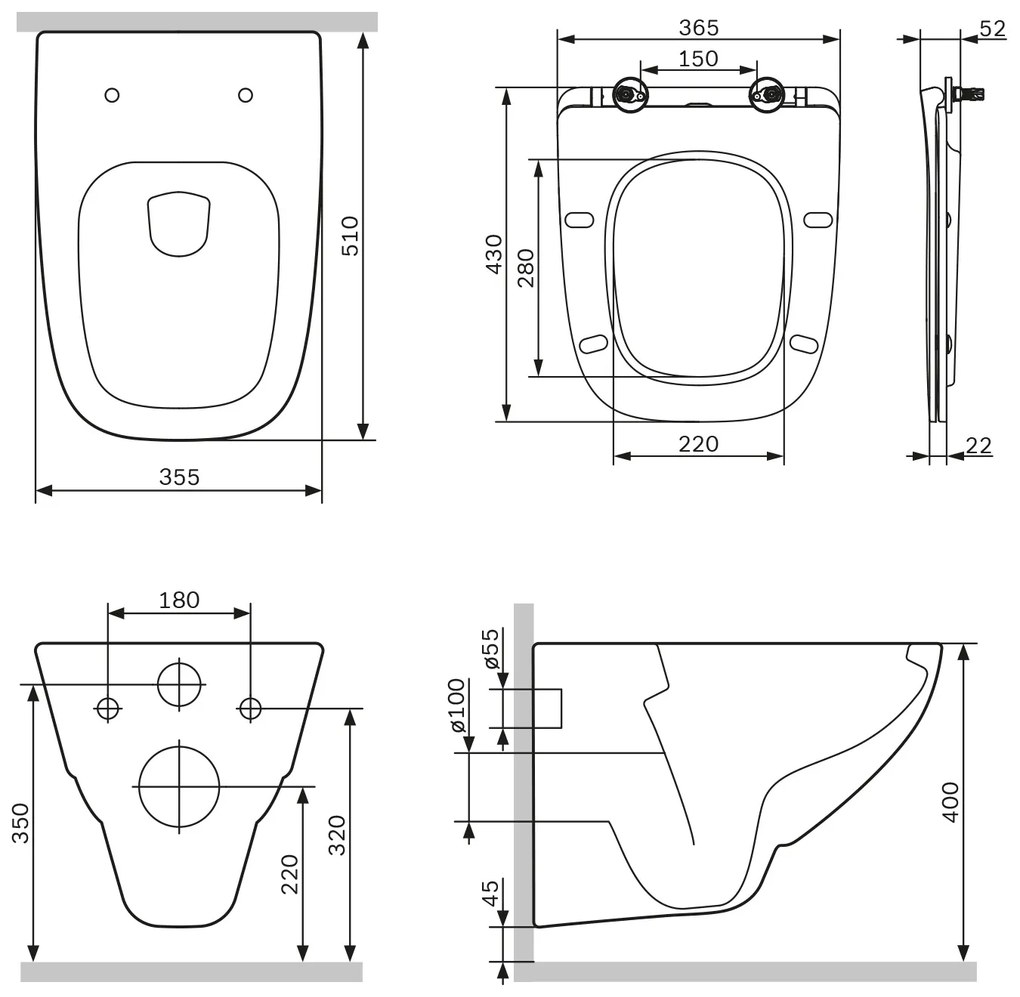 Závesné WC AM.PM X-Joy CXA1700SC bezokrajové, so sedadlom Microlift, biele