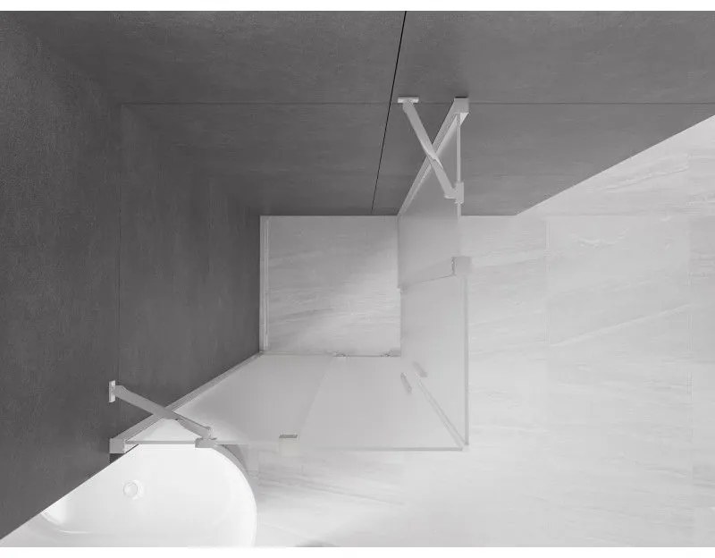 Mexen Velar Duo, sprchový kút s posuvnými dverami 90 x 90 cm, 8mm sklo námraza, chrómová, 871-090-090-32-01