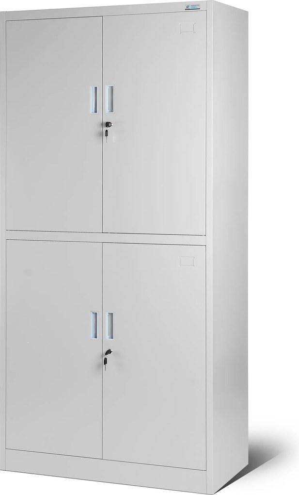 Kovová spisová skriňa MAGDA, 900 x 1850 x 400 mm, šedá