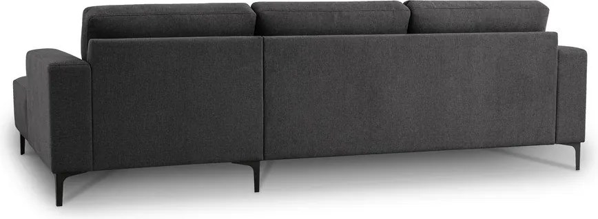 Antracitová ženilková rohová pohovka (pravý roh/s leňoškou) Fabian – Scandic