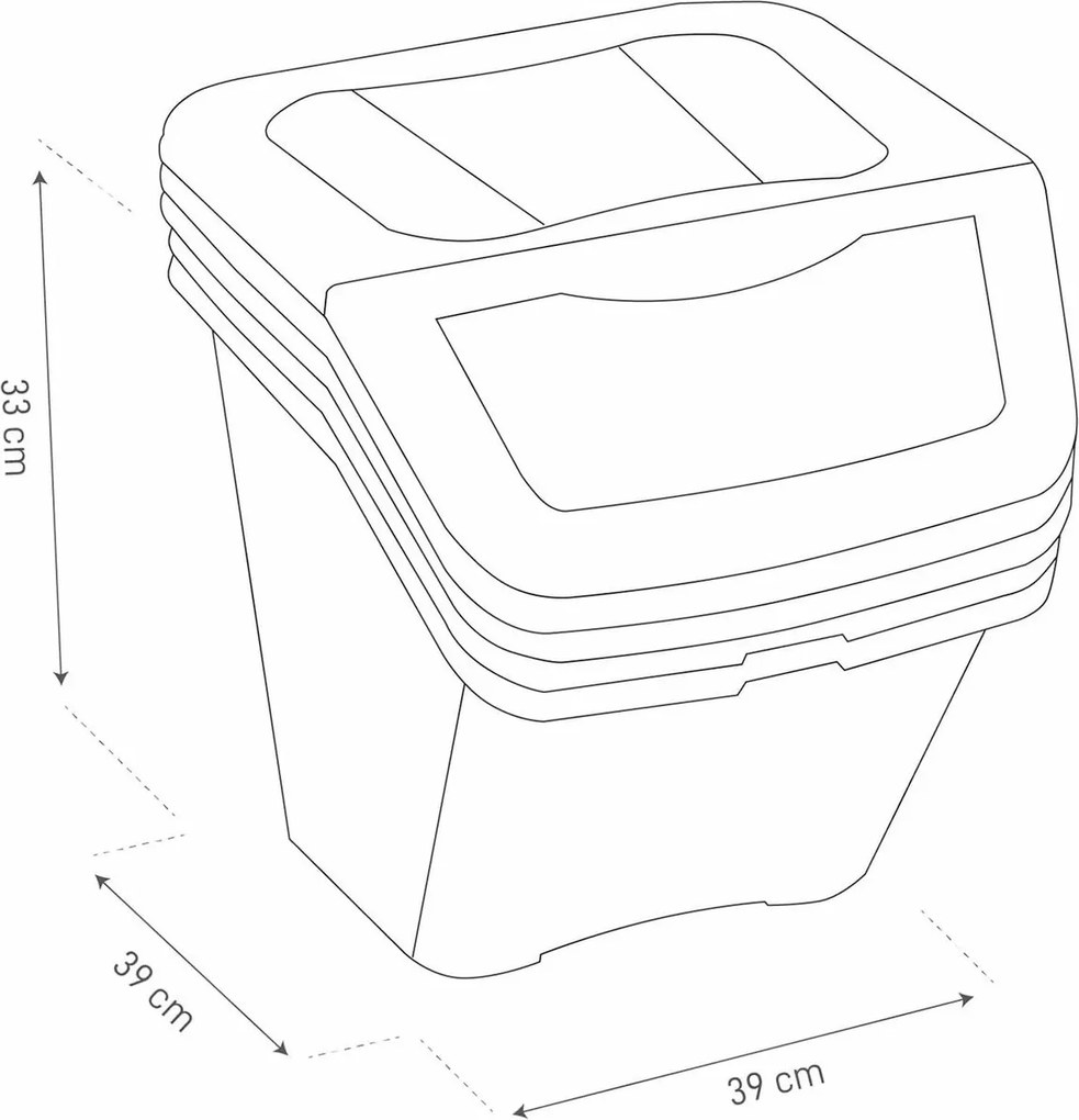 Kôš na triedený odpad Ecobin 30 l, 3 ks